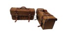 Royal Enfield GT Continental 650 Pannier Rails & Bags Brown Tan Pair - SPAREZO